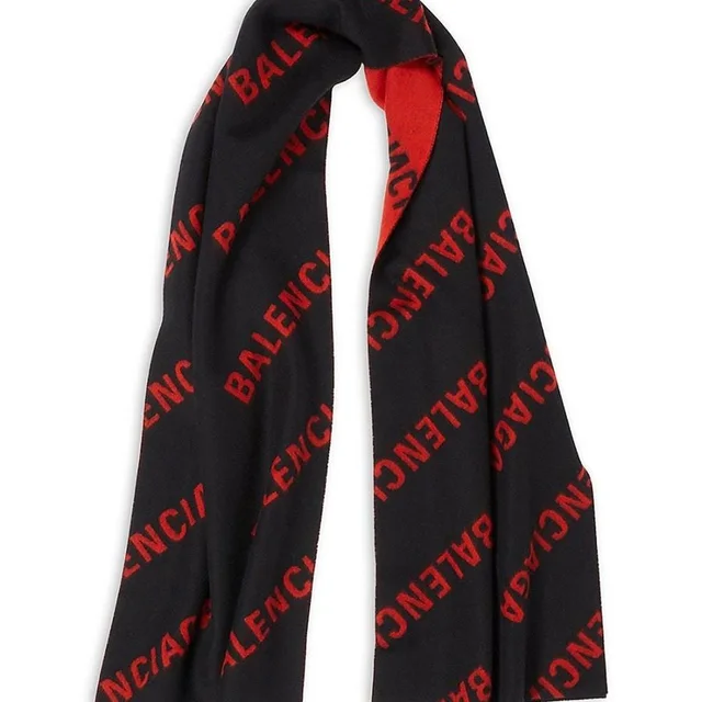 Balenciaga Men's Scarf - Red/Navy in red|blue from Depop, photo 1 of 1