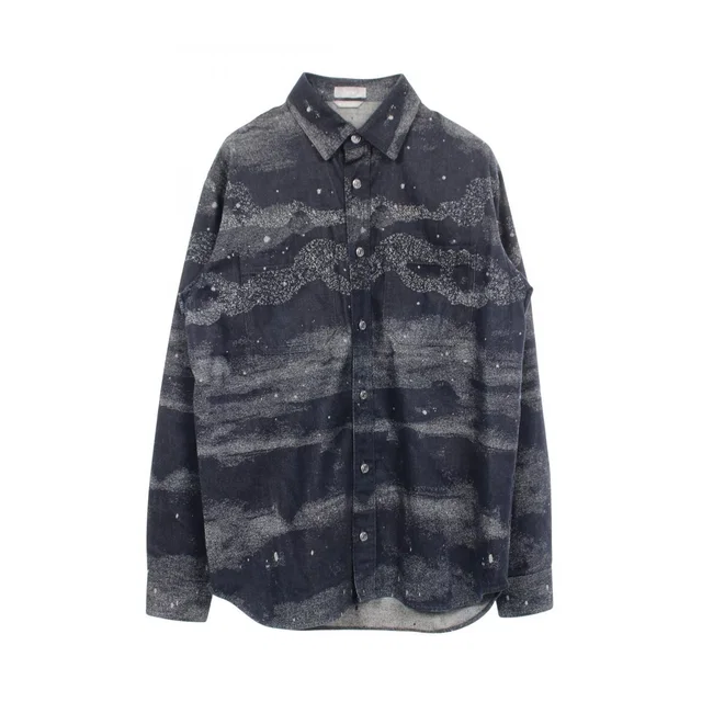 Dior Dio Peter Doig Navy Cotton Denim Shirt in Navy Denim from The Reluxe