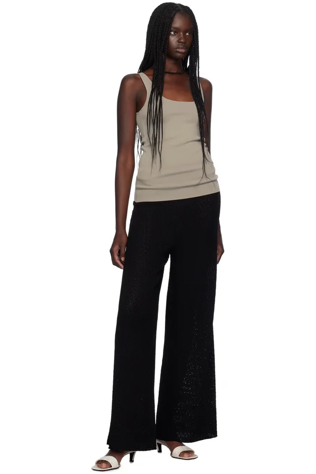 TOTEME Black Wide-Leg Trousers, photo 4 of 4 from SSENSE