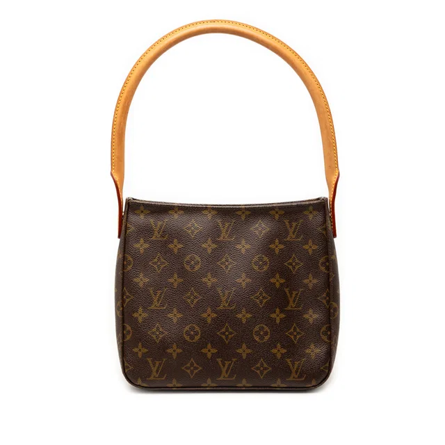 Brown Louis Vuitton Monogram Looping MM Shoulder Bag in Brown Coated canvas from Designer Revival