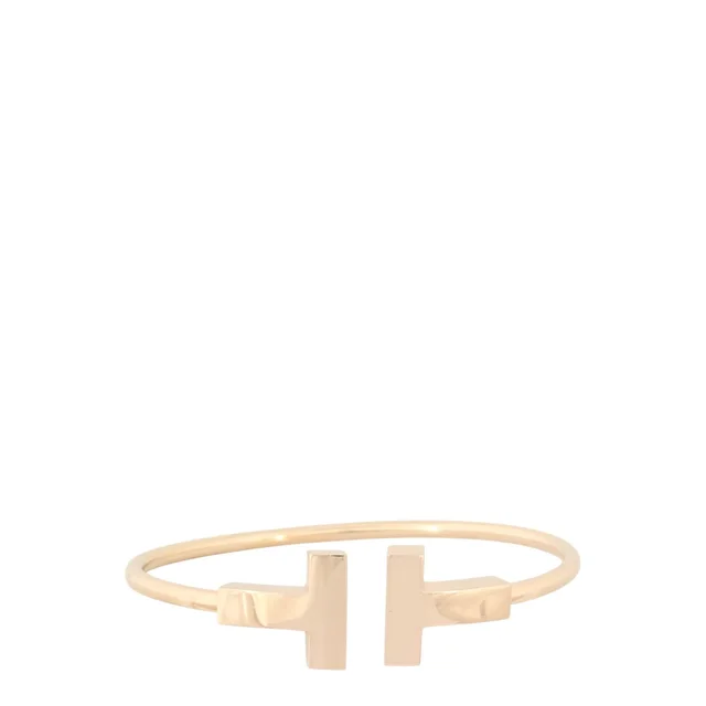 Tiffany & Co. T Wide Wire 18k Rose Gold Bracelet in Pink from Luxe.It.Fwd