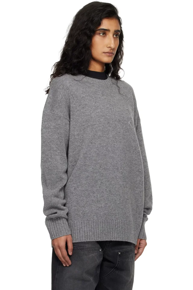AMIRI Gray MA Applique Sweater, photo 2 of 4 from SSENSE