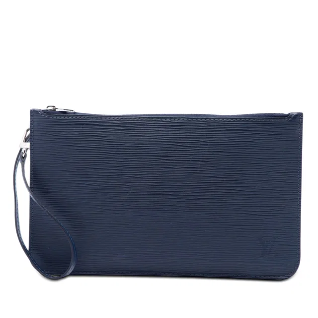 Blue Louis Vuitton Epi Neverfull Pouch in Blue Leather from Designer Revival