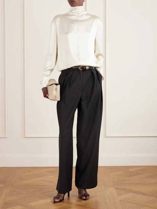 TOTEME Satin turtleneck blouse in Beige, photo 2 of 2 from NET-A-PORTER (Canada)