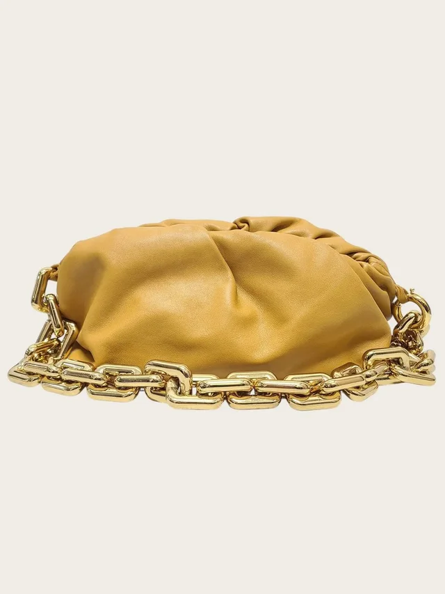 Bottega Veneta Caramel Leather Gold Chain Dumpling Shoulder Bag in Brown in brown|red Leather from Grailed, photo 1 of 1