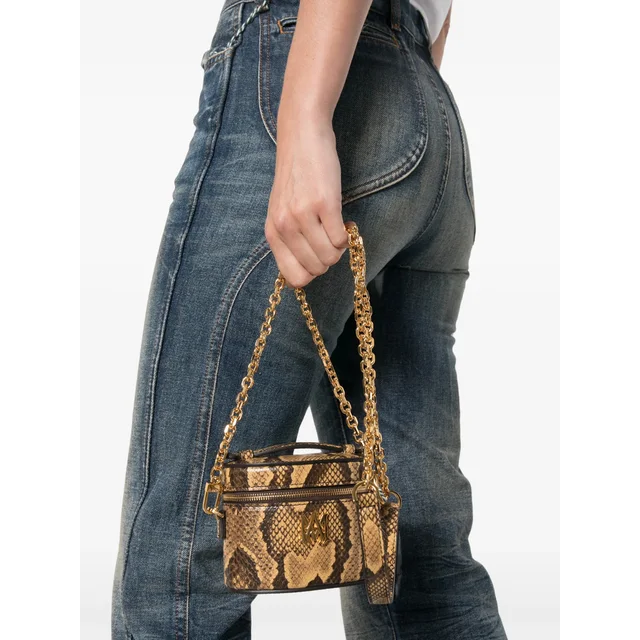 Amiri nano snake-effect logo-plaque vanity mini bag, photo 4 of 8 from SENSER