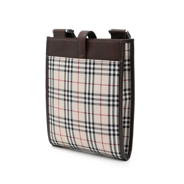 Beige Burberry House Check Canvas Crossbody in Beige Canvas from Designer Revival, photo 2 of 6