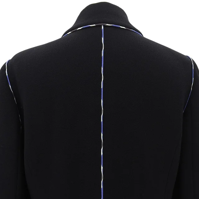 Chanel 2005 Wool CC Mark Emblem Applique Jacket #38 Black in Black Wool from VINTAGE QOO TOKYO, photo 2 of 2