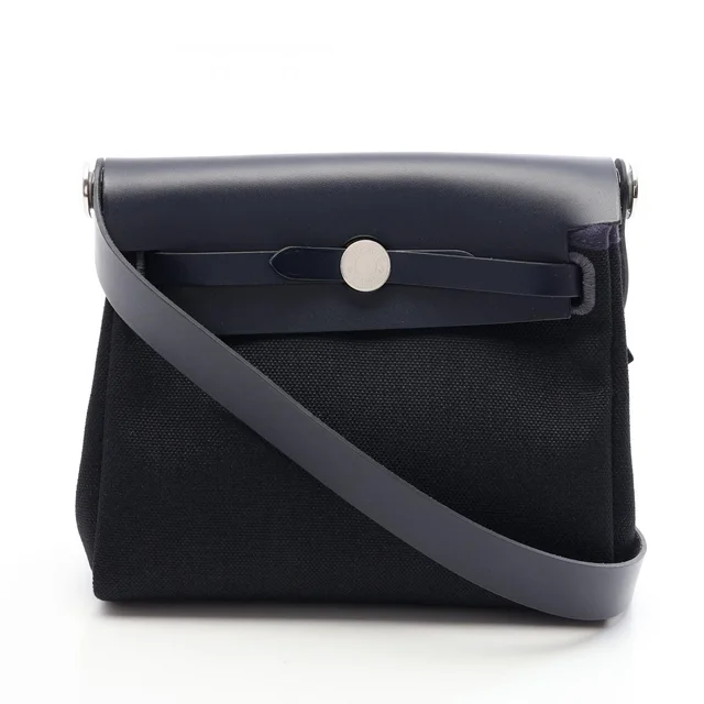 Hermès Shoulder Bag Herbag Zip Mini Blue New Black in Black from The Reluxe