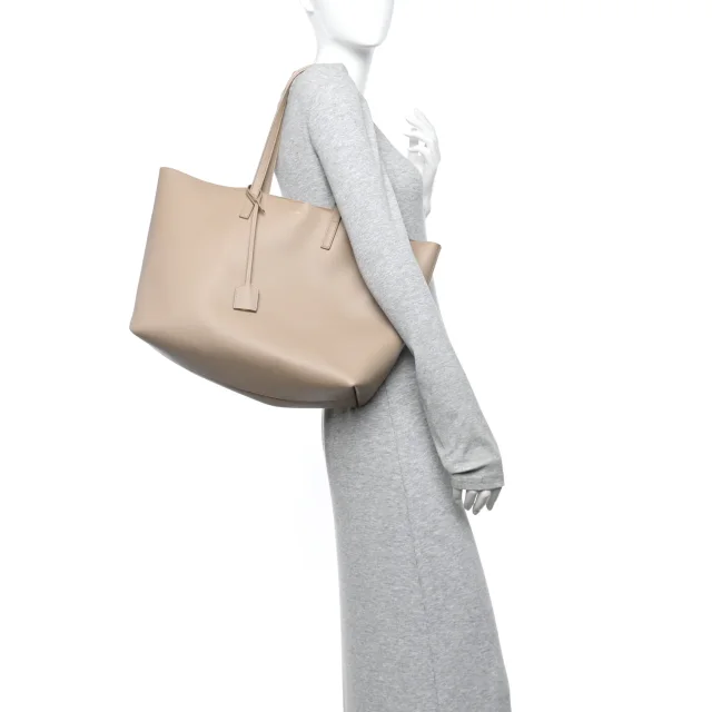 Saint Laurent Large Shopping Tote Dark Beige in Beige Calfskin from FASHIONPHILE, photo 2 of 13