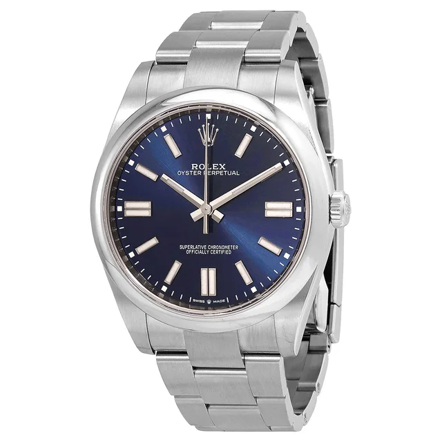 Rolex Oyster Perpetual Automatic Chronometer Blue Dial Mens Watch 124300BLSO in gray|blue|silver from Jomashop.com