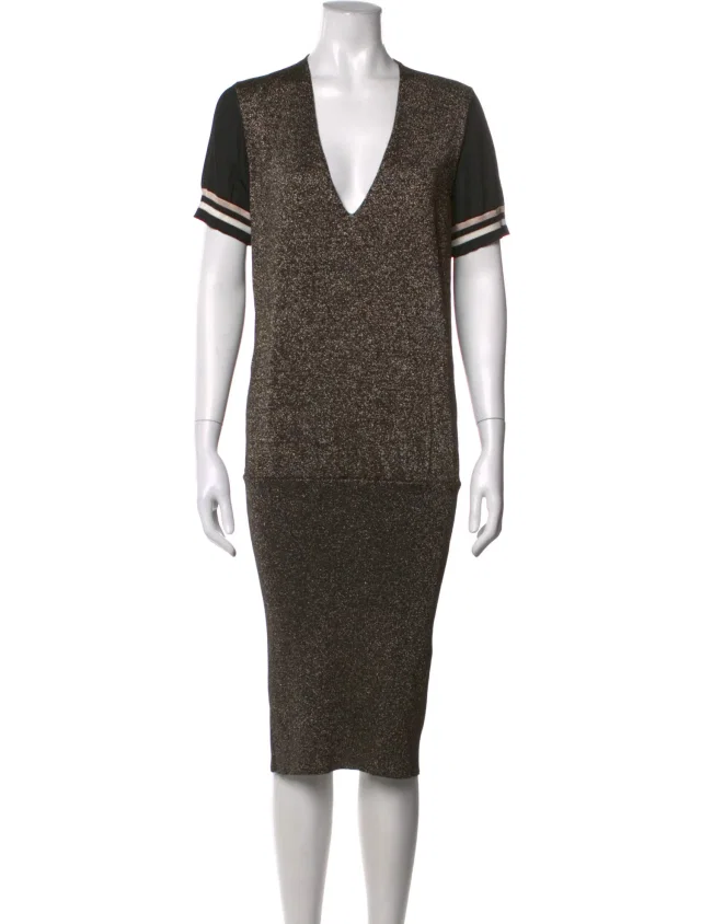 Lanvin Patterned Knee-Length Dress in black from The RealReal