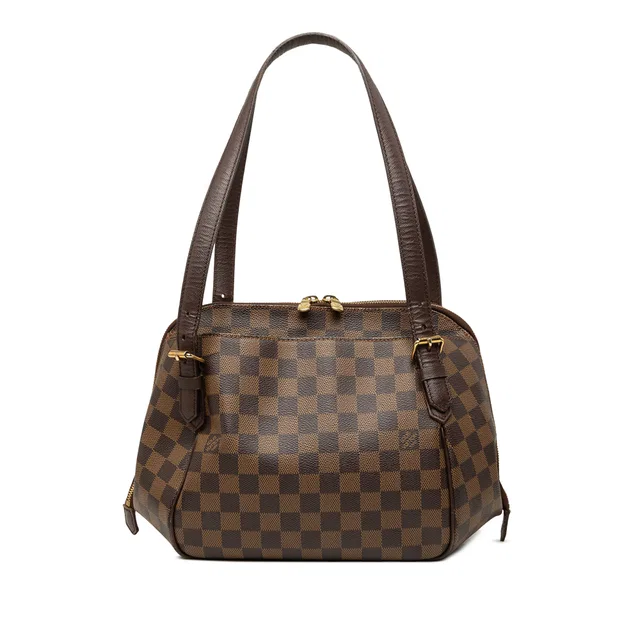 Brown Louis Vuitton Damier Ebene Belem MM Shoulder Bag in Brown Canvas from Designer Revival