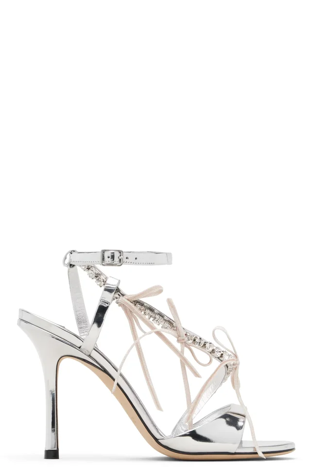 Jimmy Choo Silver Lula 100 Heeled Sandals from SSENSE, photo 1 of 1