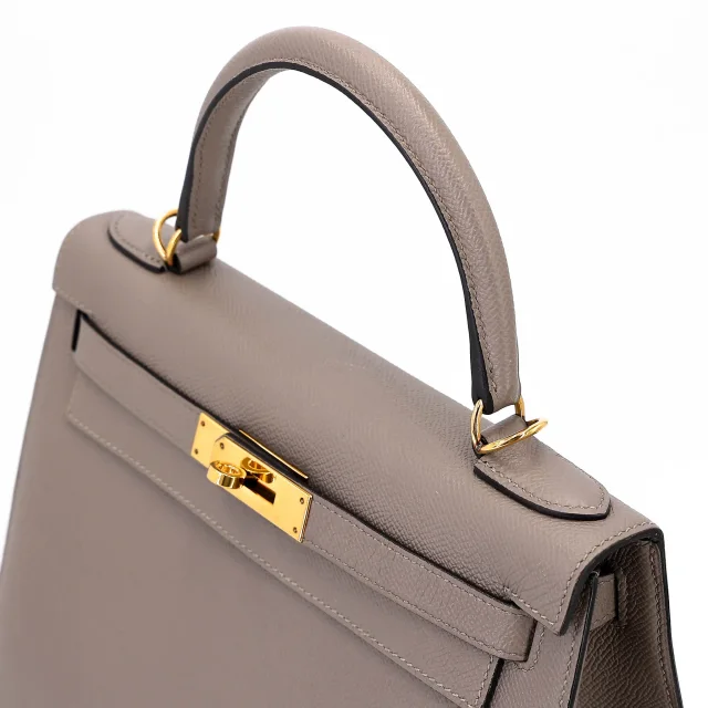 Hermès Kelly 28 Seliier Gris Asphalte (M8) in Grey Epsom leather from Ginza Xiaoma, photo 3 of 4