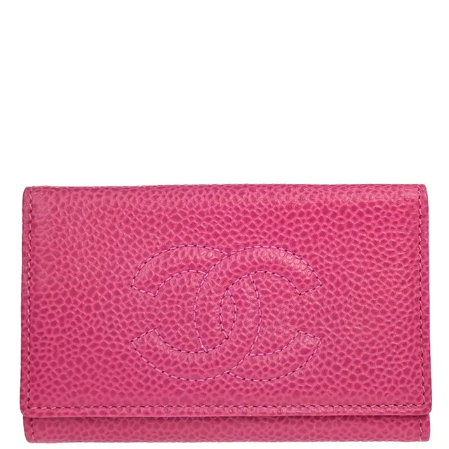Chanel 1994-1996 Pink Caviar Skin Six Hook Key Case Small Good in Pink Caviar leather from AMORE Vintage Tokyo
