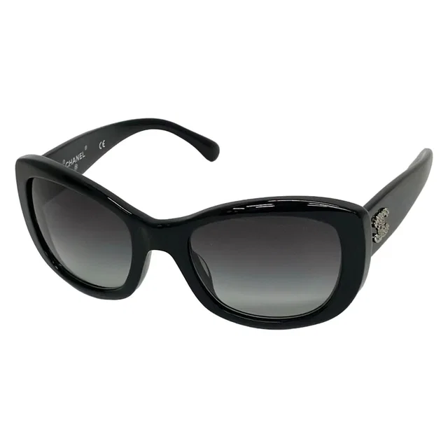 Chanel Sunglasses Black CC Logo Eyewear in Black from The Reluxe