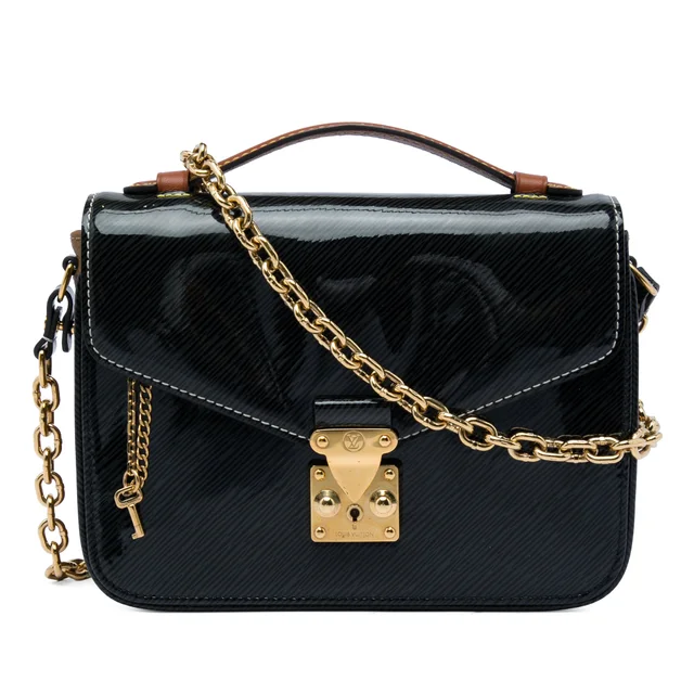 Black Louis Vuitton Shiny Epi and Monogram Reverse Mini Pochette Metis Satchel in Black Canvas from Designer Revival, photo 1 of 1