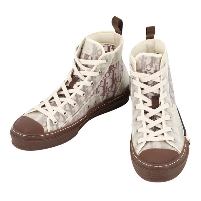 Dior B23 High-Top Sneakers Beige/Brown3SH118ZMK Fabric Rubber Size 41 in Beige from GALLERY RARE