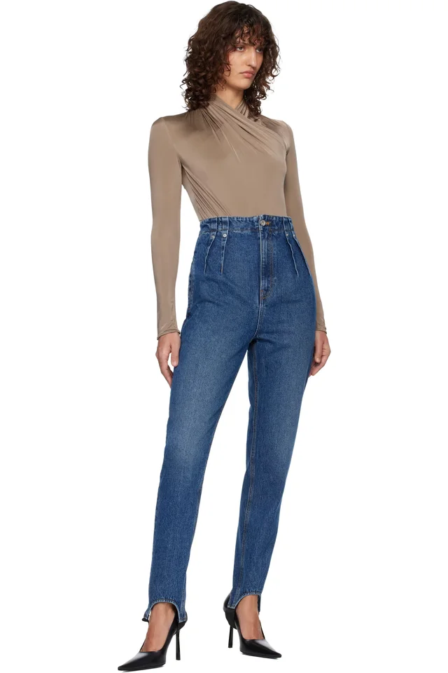 Mugler Brown Scarf Bodysuit, photo 5 of 5 from SSENSE