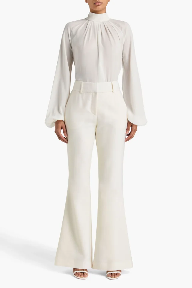 Gabriela Hearst Allanon Sequin-Embellished Wool-Blend Twill Flared Pants, photo 2 of 4 from THE OUTNET