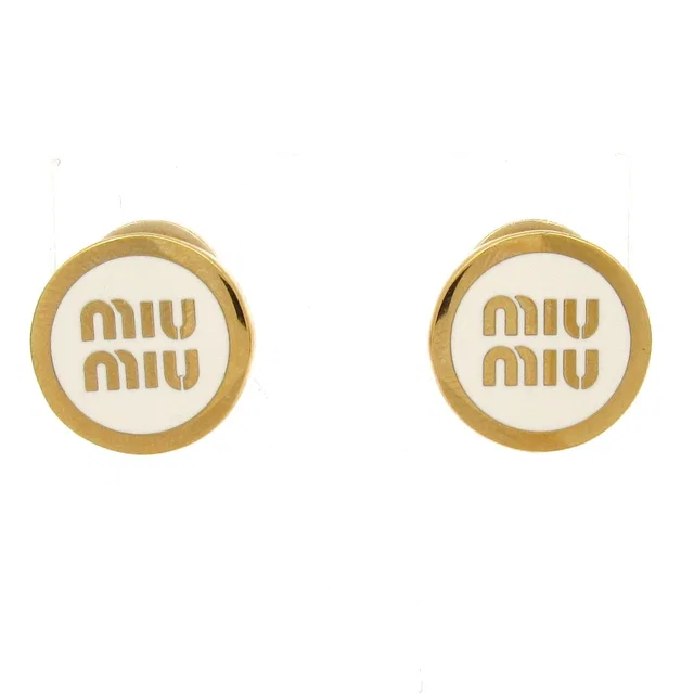 Miu Miu Earrings Gold White in White from The Reluxe