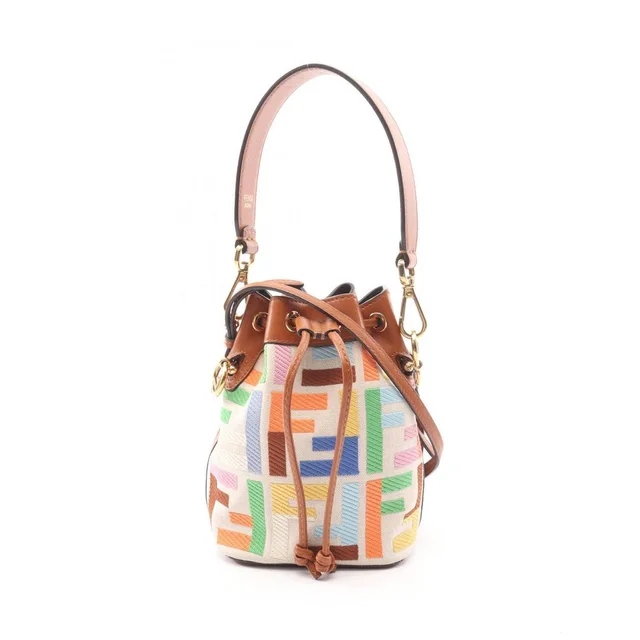 Fendi Montresor Handbag Canvas Leather Beige Brown Multicolor in red|brown Canvas from Poshmark