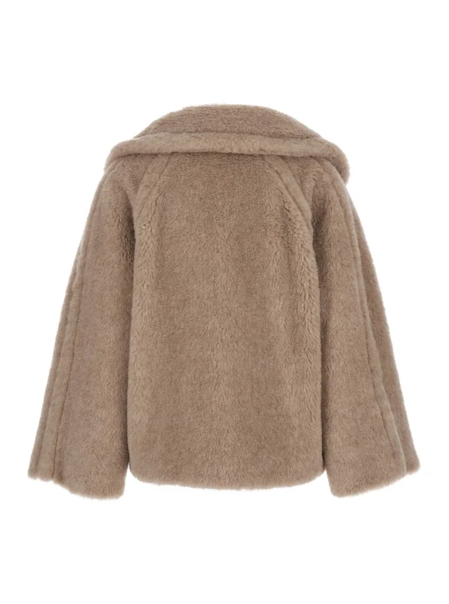 Max mara 'Cambusa' Beige Jacket Double-breasted with Notched Revers Wide in Fur Woman in Beige 63% Alpaca 26% Cashmere 11% Silk, photo 3 of 6 from Gaudenzi Boutique