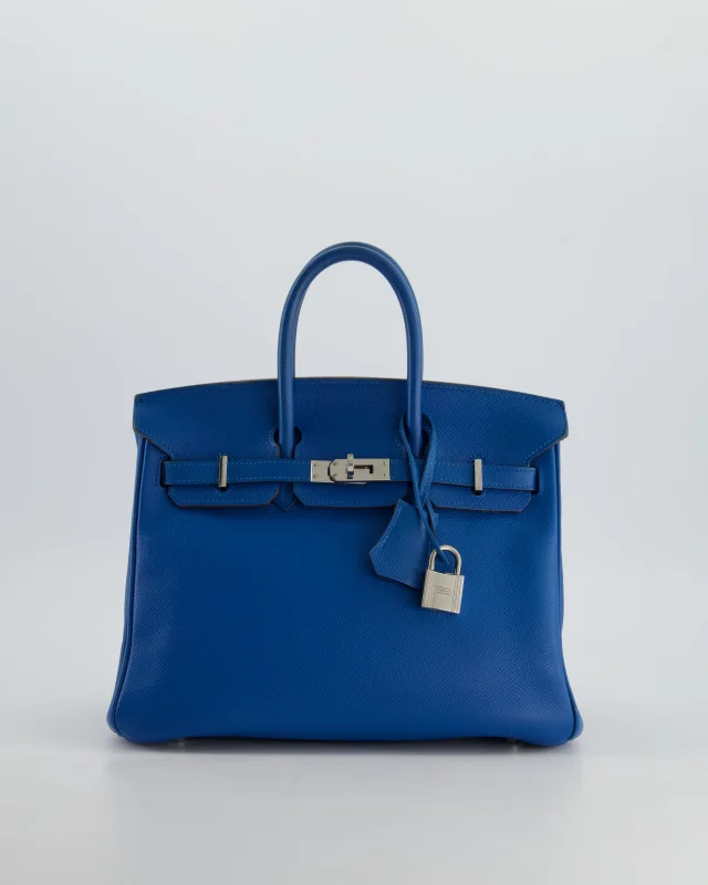 Hermès Birkin 25 Retourne Bag in Blue Epsom leather from Sellier, photo 25 of 26