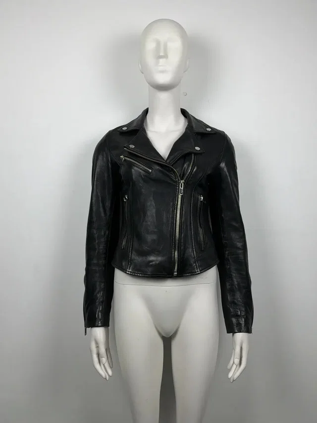 Alexander McQueen Vintage 1990’s Leather Moto Zip Biker Jacket in black Leather from Grailed