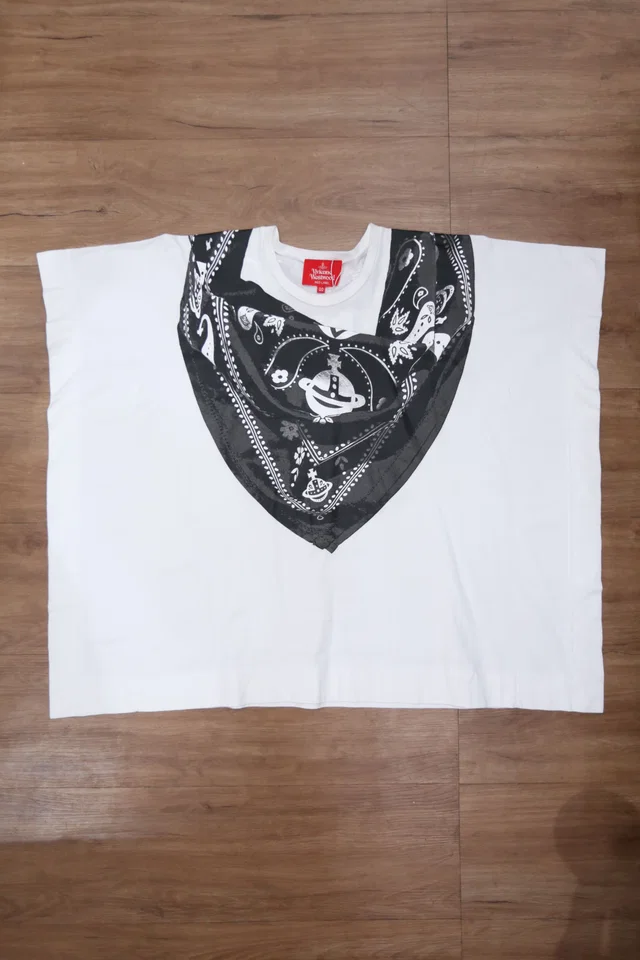 Vivienne Westwood Orb Bandana-Print Poncho in white from Grailed