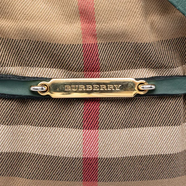 Beige Burberry Small Leather Trimmed House Check Canvas Bridle Orchard Satchel in Beige Canvas from Designer Revival, photo 5 of 7