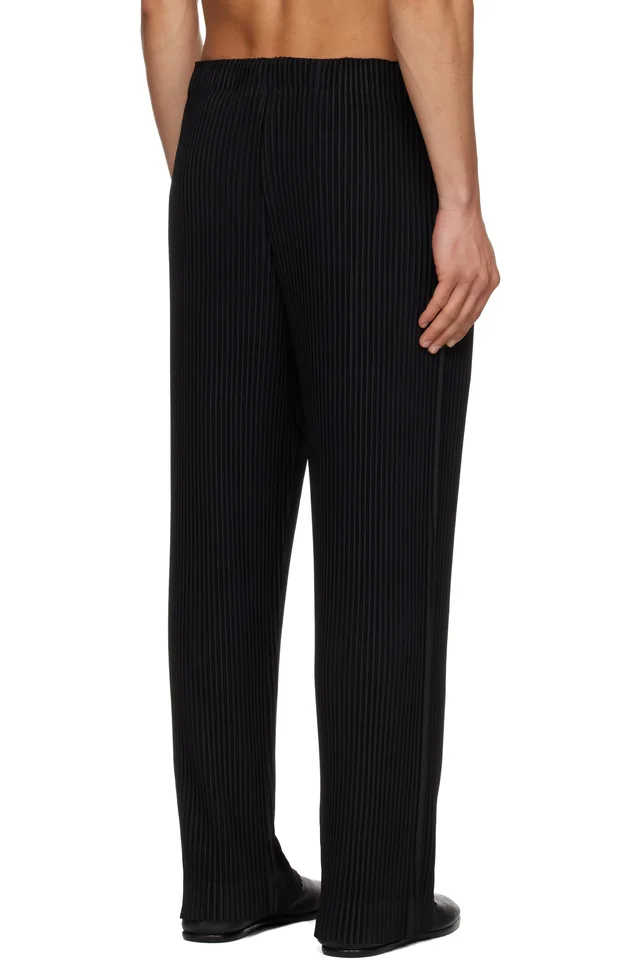 HOMME PLISSÉ ISSEY MIYAKE Black Color Pleats 1 Trousers, photo 3 of 4 from SSENSE