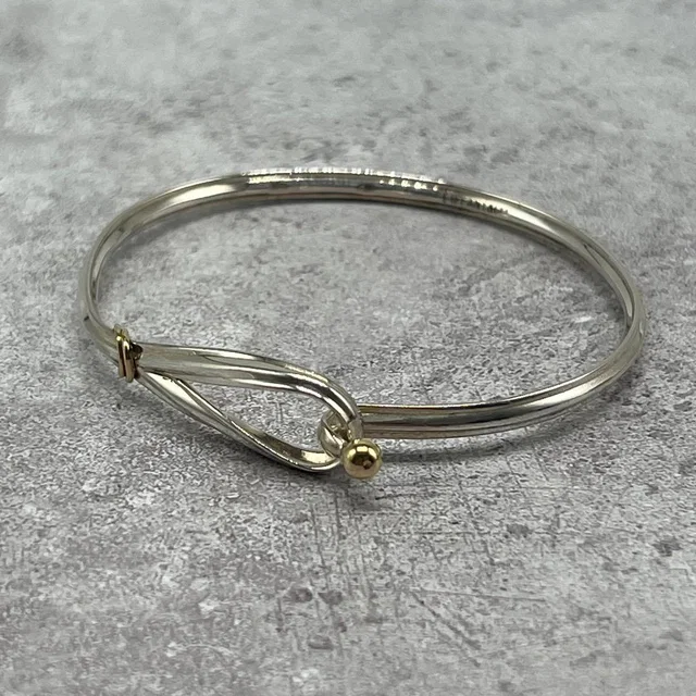 Tiffany & Co. Hook and Eye Bangle Silver YG Vintage Bracelet in Silver from The Reluxe
