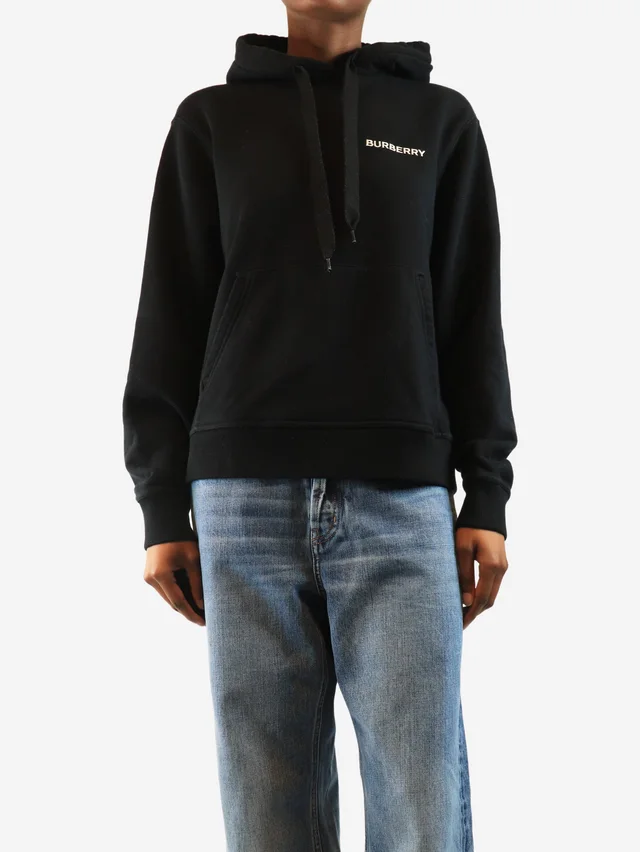 Burberry Black Horseferry hoodie - size S in Black from Sign of the Times