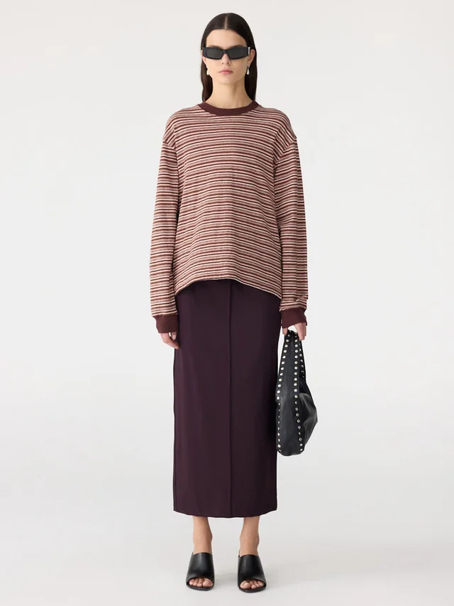 Bassike Stripe Slouch Long Sleeve T-Shirt from bassike, photo 1 of 1