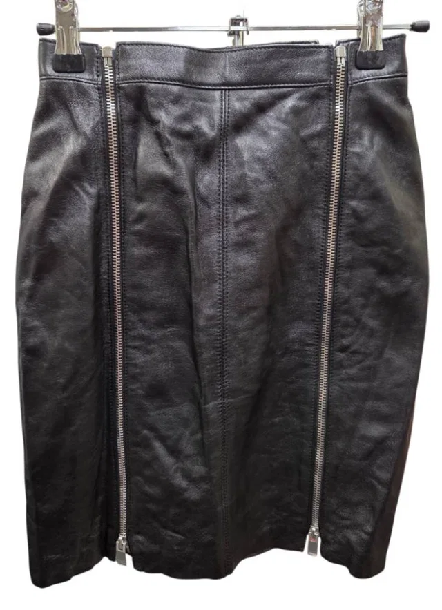 Saint Laurent Skirt Black Size: 22 in Black Leather from Oxfam Online Shop