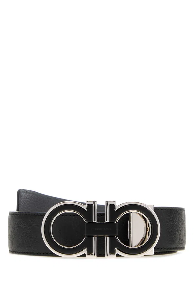 Ferragamo Adjus Belt — Black in Black Calfskin from HEWI
