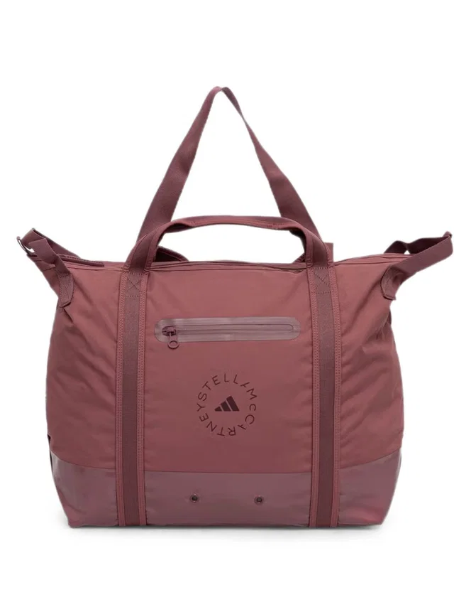 Stella McCartney Logo-Embroidered Tote Bag — Burgundy in Burgundy Nylon from HEWI