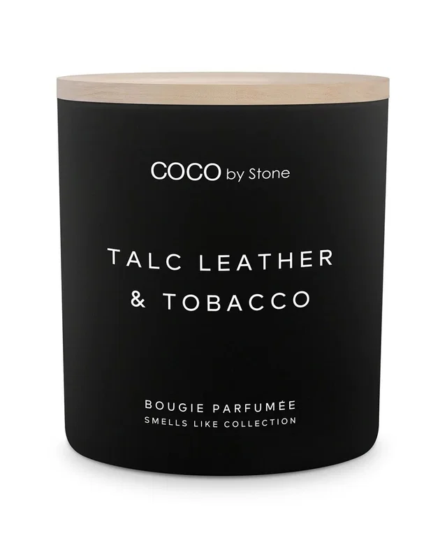COCO by Stone Smells Like Talc Leather & Tobacco 15oz Coconut Wax Candle, image 1 of 1 from Rue La La