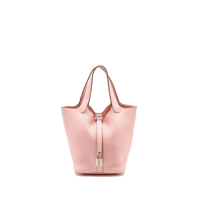 Hermès Picotin 18 Lock Bag Clemence 3Q Rose Sakura SHW Stamp U in Pink Clemence leather from EMIER