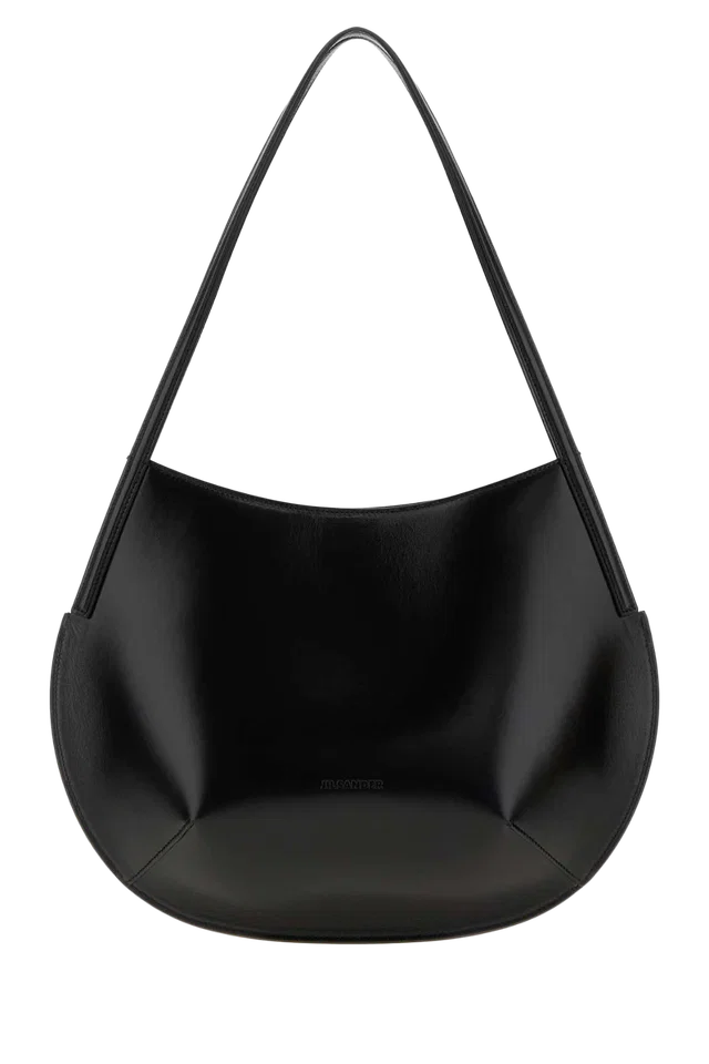 Jil Sander Kante Shoulder Bag — Black in Black Leather from HEWI