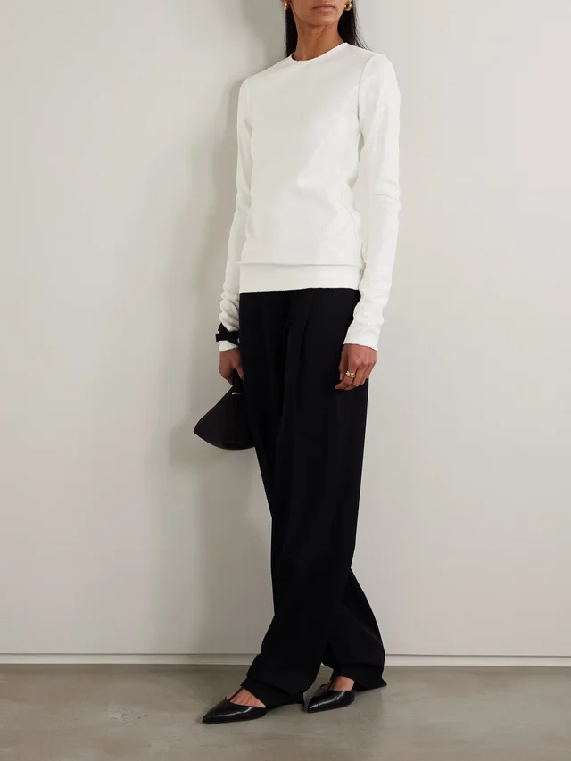 TOTEME Sequined mesh top in White, photo 2 of 2 from NET-A-PORTER (Canada)