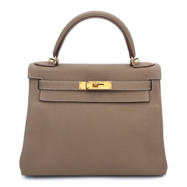 Hermès Kelly 28 Etoupe (18) in Taupe Togo leather from Ginza Xiaoma