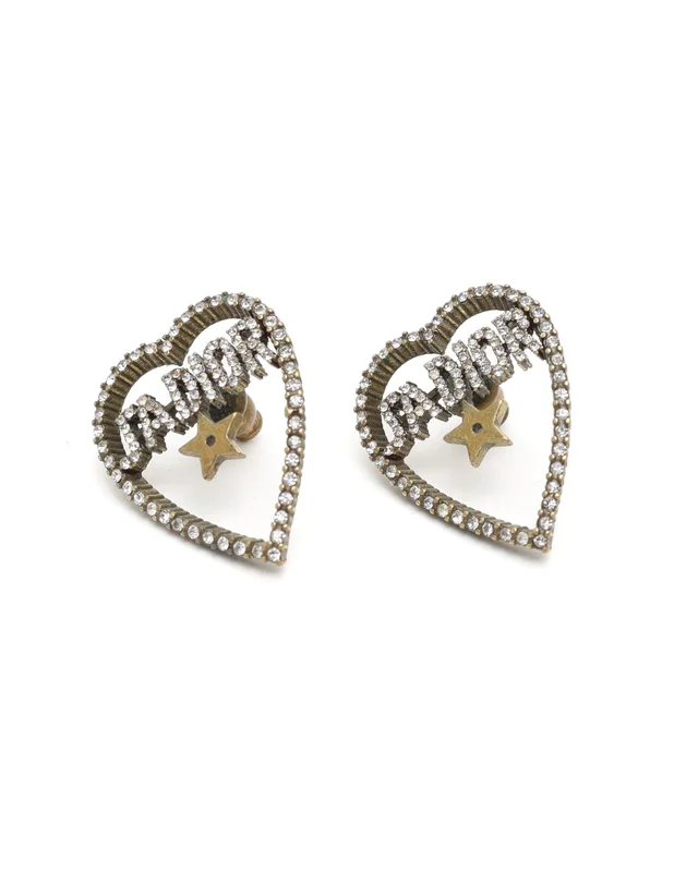 Dior J'Adior Heart Rhinestone Earrings from A Retro Tale, photo 2 of 2