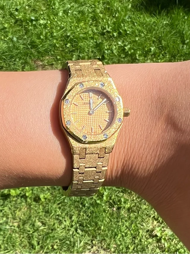 Ap Gold-Tone Women's Bracelet Watch Mini Frosted Audemars Royal Oak Cartier in gold from Poshmark