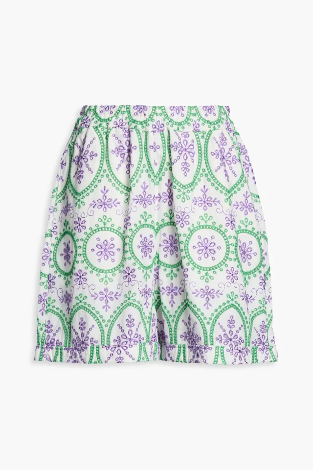 Charo Ruiz Ibiza Lyo Broderie Anglaise Cotton-Blend Shorts in White, photo 6 of 16 from THE OUTNET