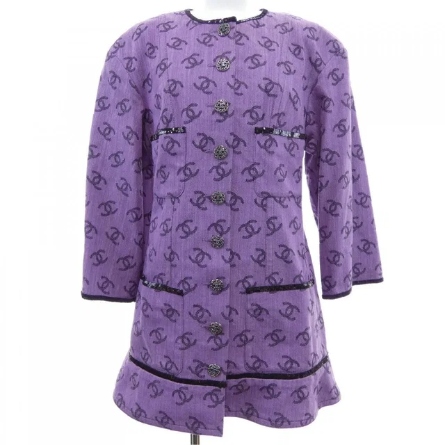 Chanel Collarless Jacket Purple in Purple from The Reluxe