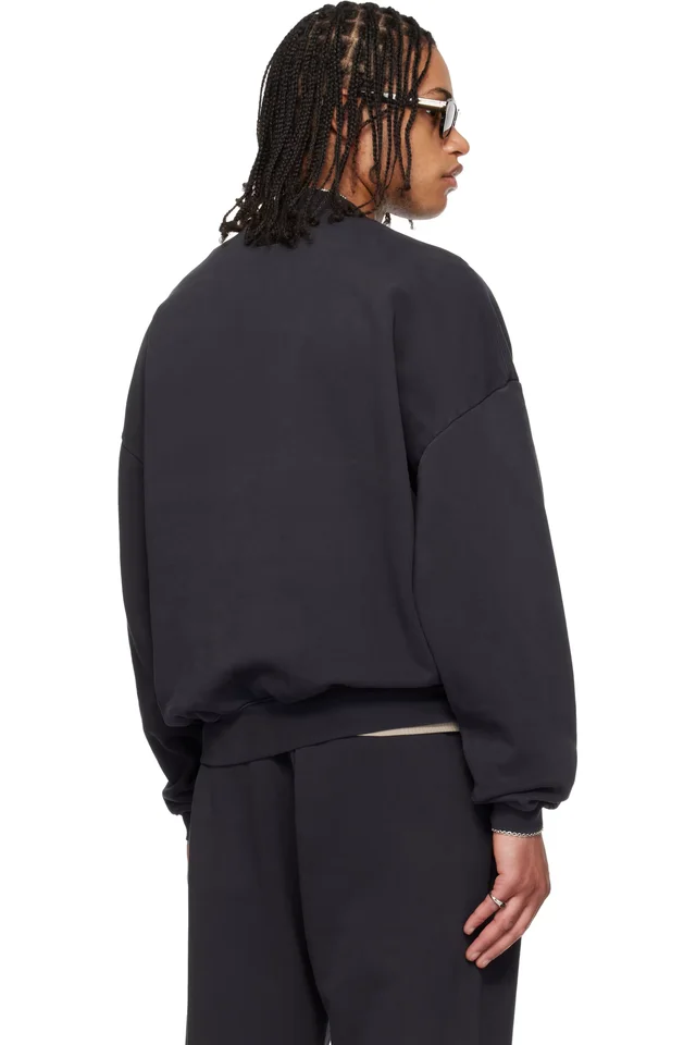 Fear of God ESSENTIALS Black Training 90s Crewneck Sweatshirt, photo 3 of 4 from SSENSE