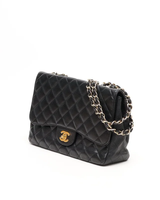 Chanel Classic Jumbo Caviar Single Flap Bag in Caviar leather from A Retro Tale, photo 2 of 12